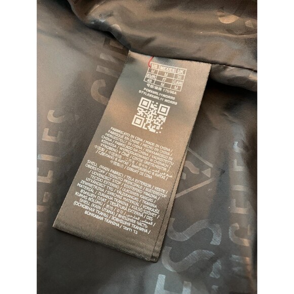 GUESS Jacket Mens M Light Weight Puffer Quilted Packable Nylon Red Zip-Up - Picture 9 of 10